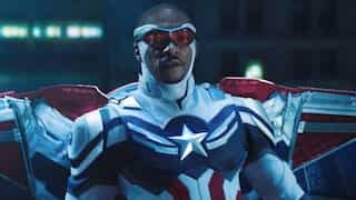 Anthony Mackie dons Captain America costume, fights Ultron drones with Kamala Khan and Captain Marvel. Watch