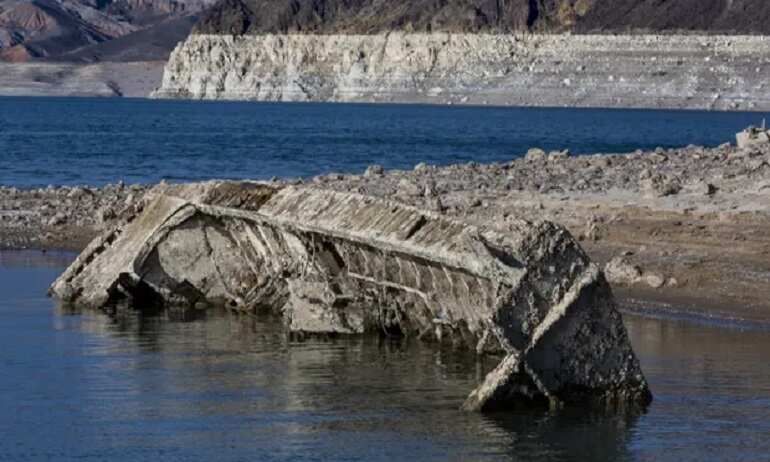 World War II-era boat emerges from Lake Mead as water levels decline