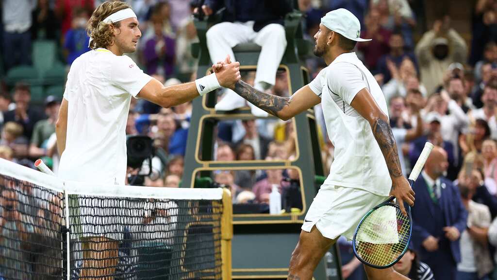 Wimbledon 2022: Tempers boil as Nick Kyrgios stuns fourth seed Stefanos Tsitsipas in dramatic clash