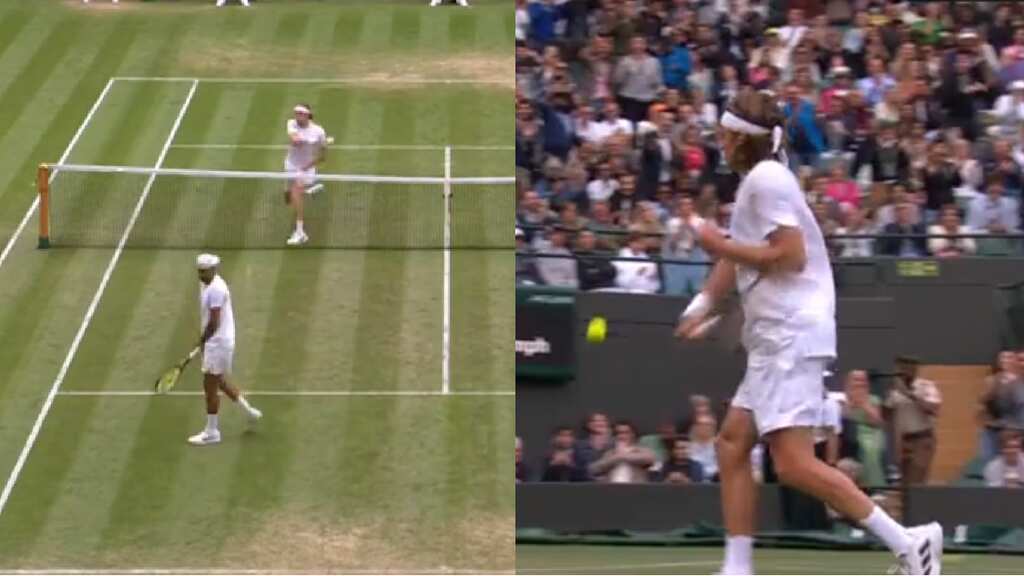 WATCH: Angry Stefanos Tsitsipas tries to hit Nick Kyrgios with wild smash, nearly hits a fan too