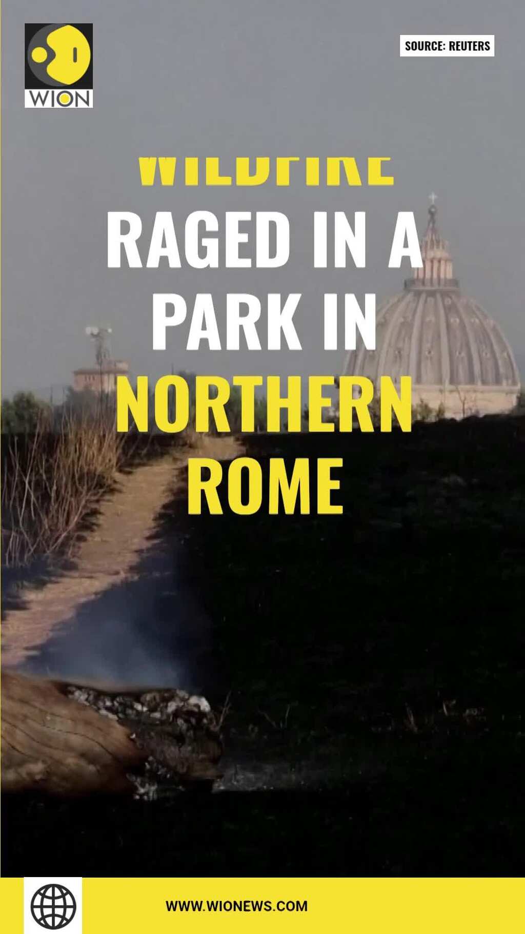 Wildfire hits Rome: Smoke rise above Vatican