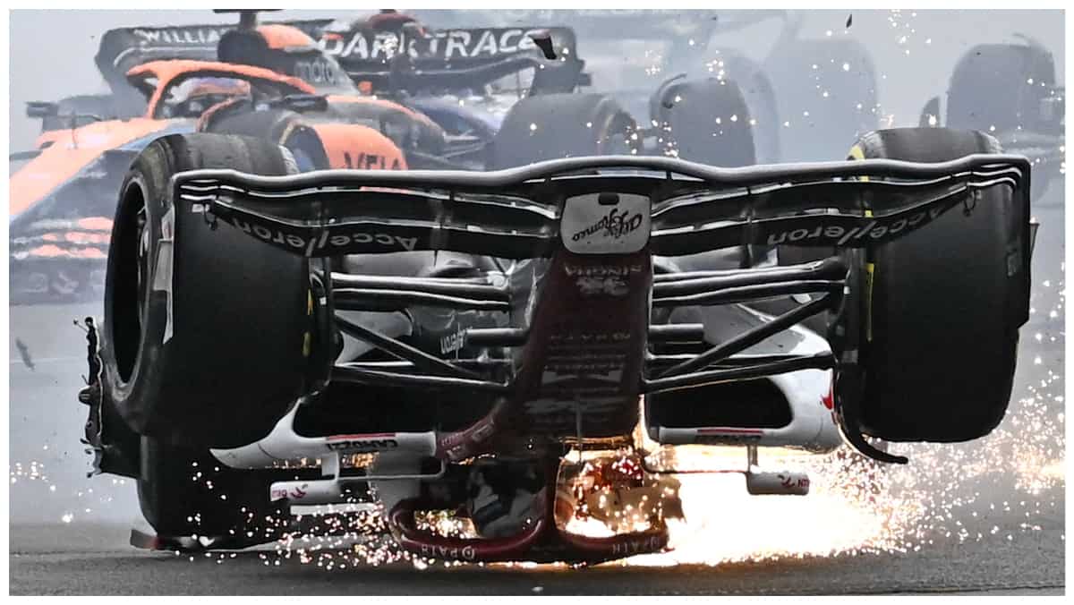 Chinese driver Guanyu Zhou claims halo saved him in huge British GP crash Chinese driver Guanyu Zhou claims halo saved him in huge British GP crash