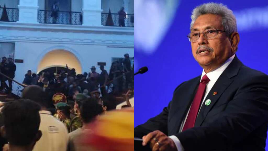 Sri Lankan President Gotabaya Rajapaksa flees as angry mob storms presidential palace
