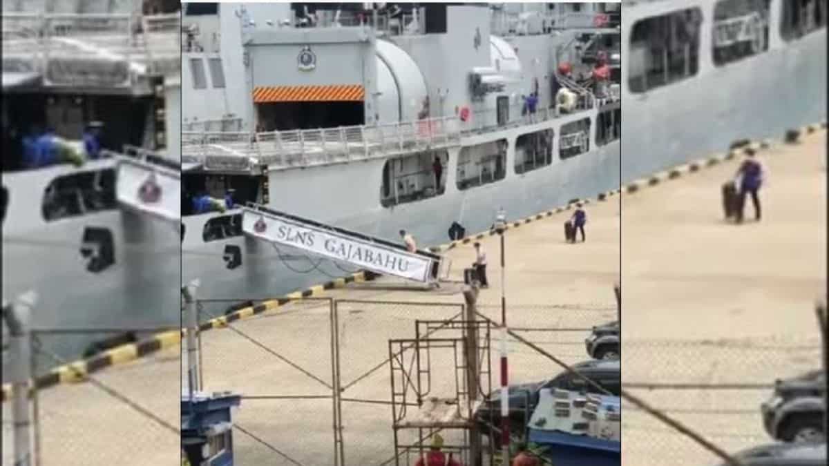 Video: Men run with suitcases to navy ship as Sri Lankan President flees Video: Men run with suitcases to navy ship as Sri Lankan President flees