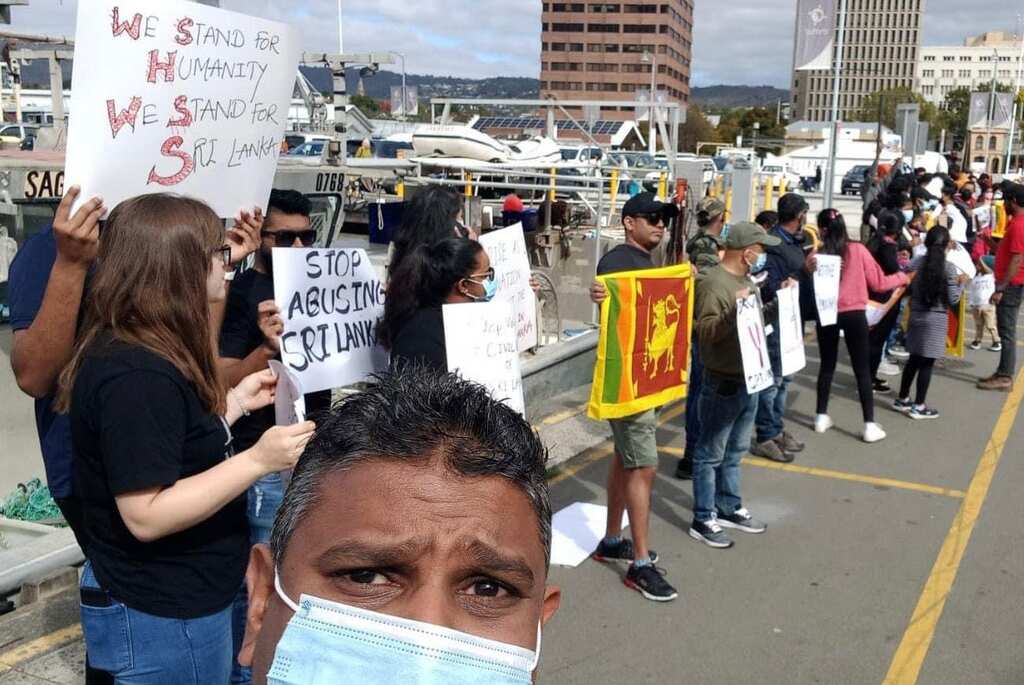 US: Sri Lankan diaspora protest against Gotabaya's son