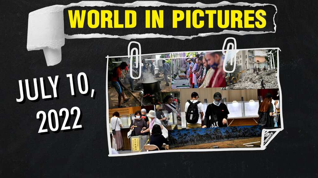 World in Pictures: Unrest in Sri Lanka; raging wildfires in Portugal