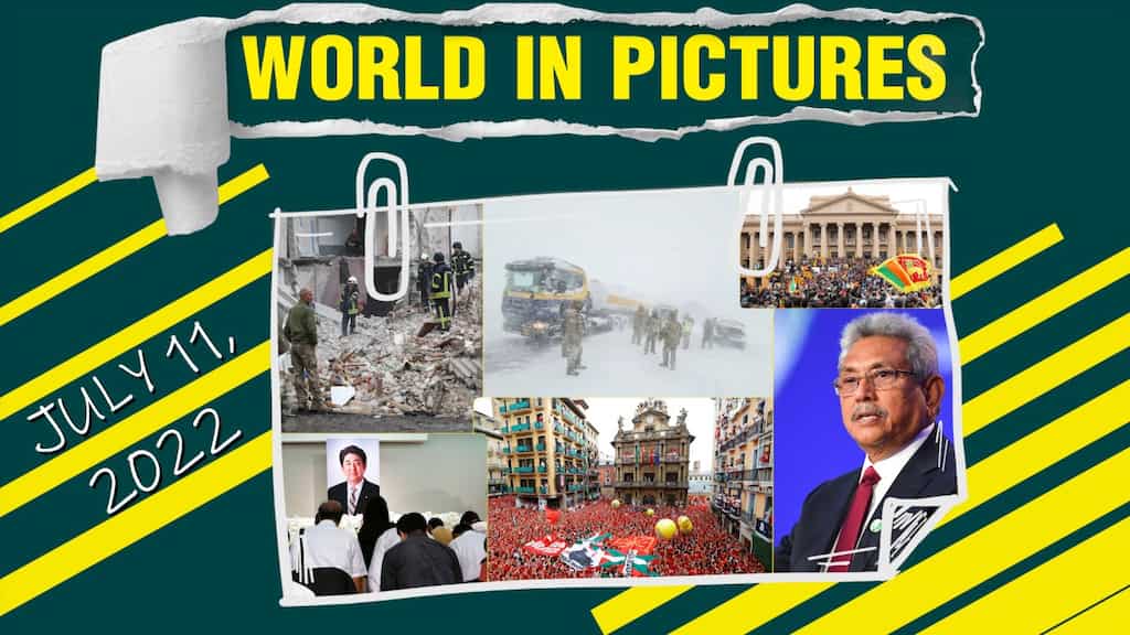 World in pictures: Sri Lanka to get a new President; Russian rockets hit Ukraine apartment block