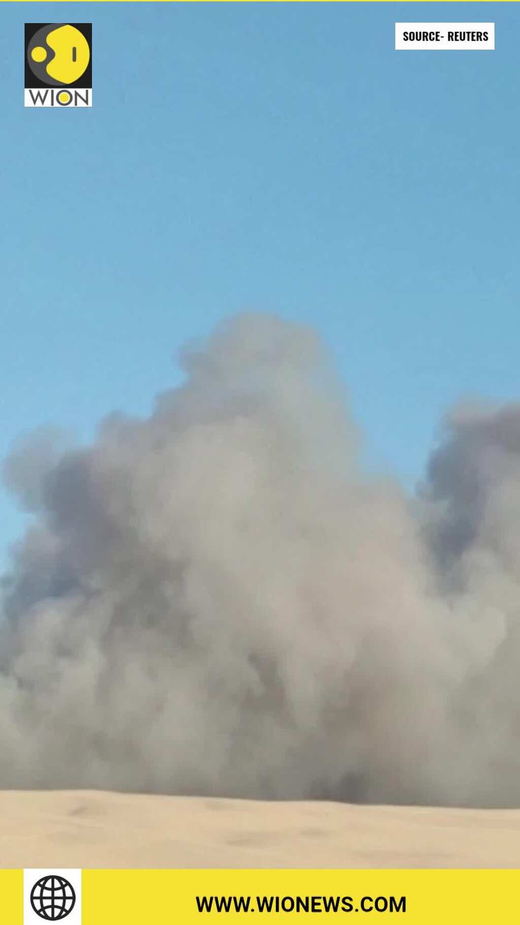 Massive clouds of black smoke rise above French Bay of Arcachon
