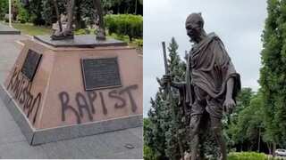 Hate crime in Canada: India 'anguished' as Mahatma Gandhi's statue defaced at Hindu temple in Richmond Hill