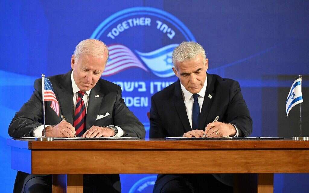 Biden in Israel: Biden holds press conference with Lapid, both sign declaration against Iran