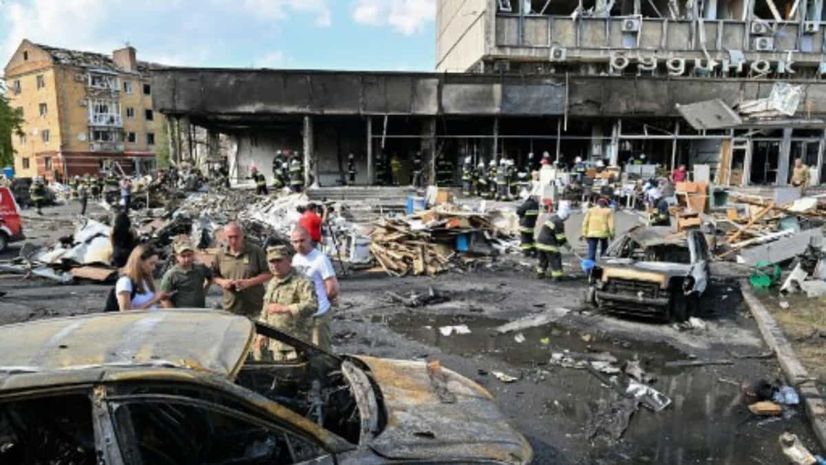 Zelensky slams 'act of terrorism' as Russian missile attack on Ukrainian city kills at least 23