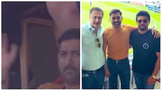 MS Dhoni in attendance at Lord's, waves at the crowd during India's 2nd ODI vs England - WATCH
