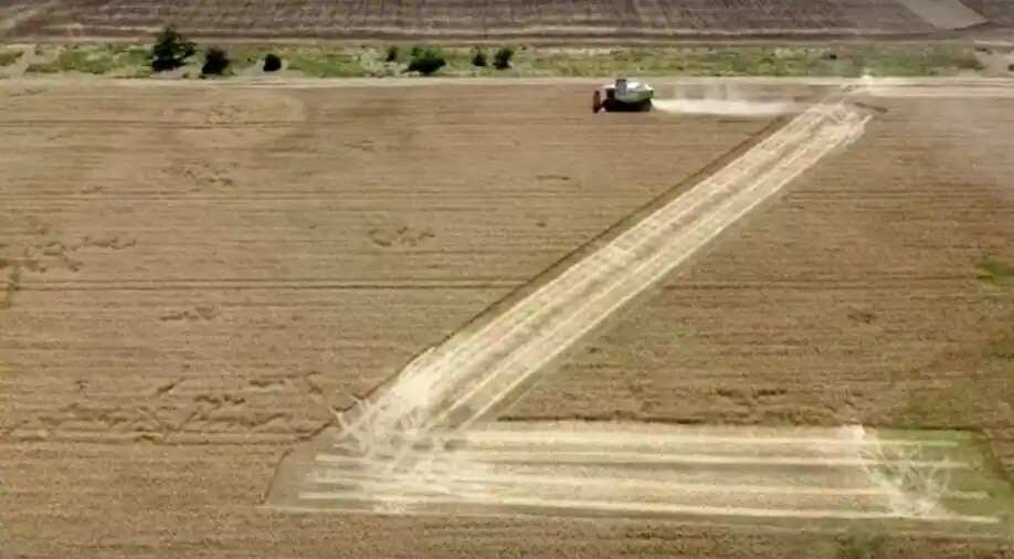 Farmers back Russia in a unique way as Crimean fields show 'Z' & 'V' symbols
