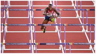America's Grant Holloway retains 110m hurdles title after Jamaica's Hansle Parchment's injury
