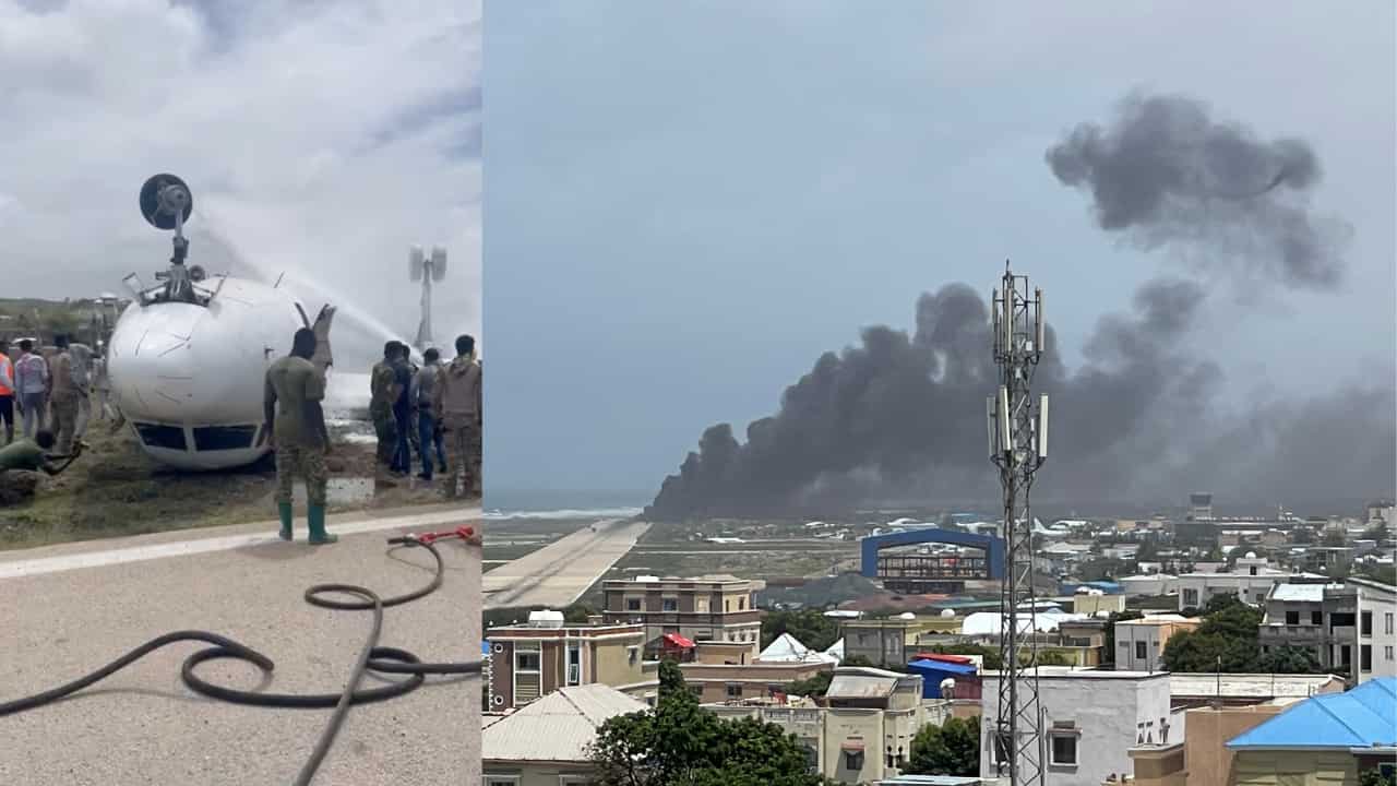 Watch| Somalia passenger plane crash-lands, turns upside down