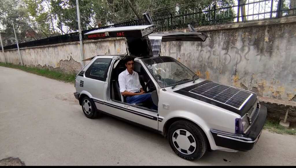 Kashmiri Teacher makes a solar car, Indian car manufacturers offer to develop further
