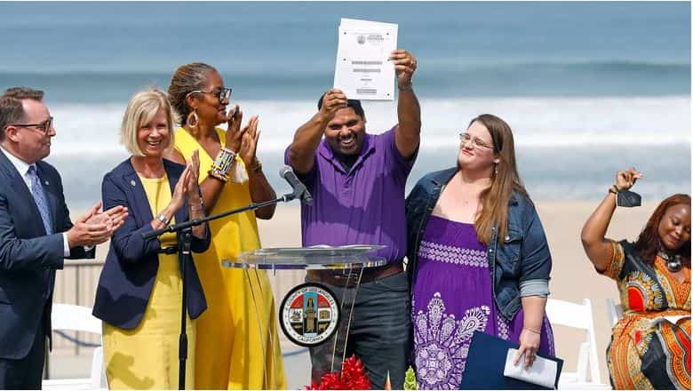 Los Angeles County returns beachfront land taken from Black family in ceremony
