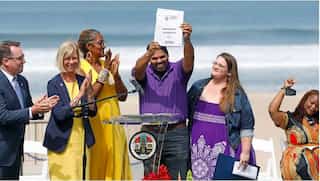 Los Angeles County returns beachfront land taken from Black family in ceremony