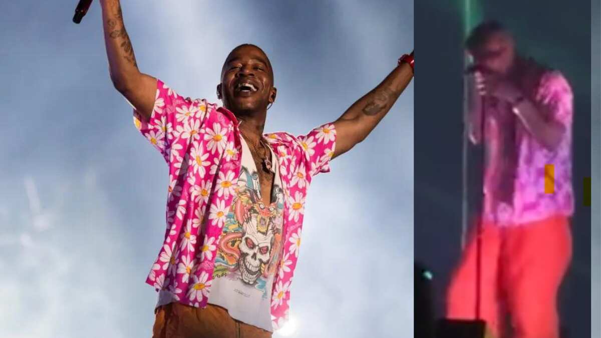 Kid Cudi walks off stage after getting hit by bottles, crowd chants Kanye West Kid Cudi walks off stage after getting hit by bottles, crowd chants Kanye West