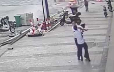 Watch: Man catches toddler after she falls from fifth floor building as video goes viral