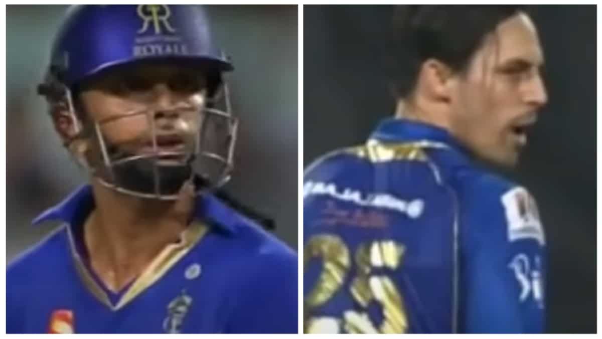 Throwback: When Rahul Dravid lost his cool at Mitchell Johnson in MI vs RR IPL 2013 clash – watch Throwback: When Rahul Dravid lost his cool at Mitchell Johnson in MI vs RR IPL 2013 clash – watch