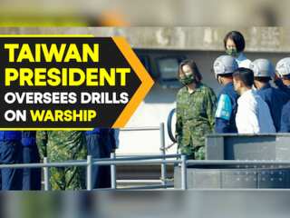 Taiwan president boards navy destroyer to oversee drills amid China tensions
