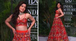 Rashmika Mandanna glows in a red Varun Bahl creation at India Couture Week