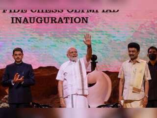 Indian PM Narendra Modi opens the 44th Chess Olympiad
