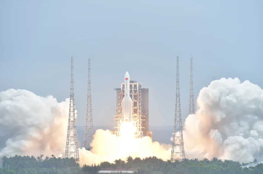 Debris from Chinese Long March 5B rocket falls back to Earth