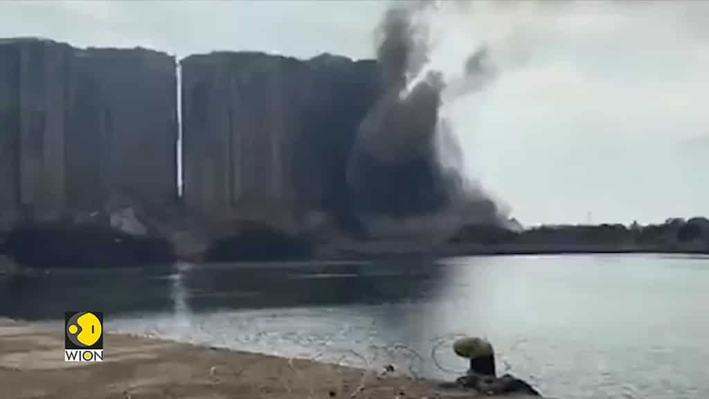 Part of Beirut grain silos collapses; Huge cloud of dust seen at Beirut port