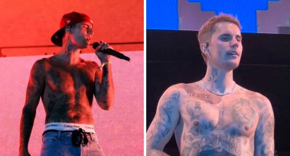 Justin Bieber performs on stage for the first time since being