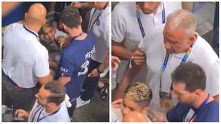 WATCH: Messi's young fan removed by security before striker comes to his rescue after PSG's CT win