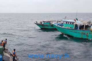 Sri Lankan Navy rescues six Indian fishermen stranded in Lankan waters