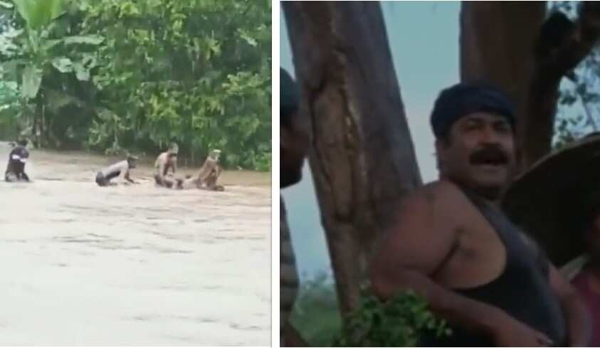 India: Youth recreate cinema stunt during floods & share video; slapped with case India: Youth recreate cinema stunt during floods & share video; slapped with case