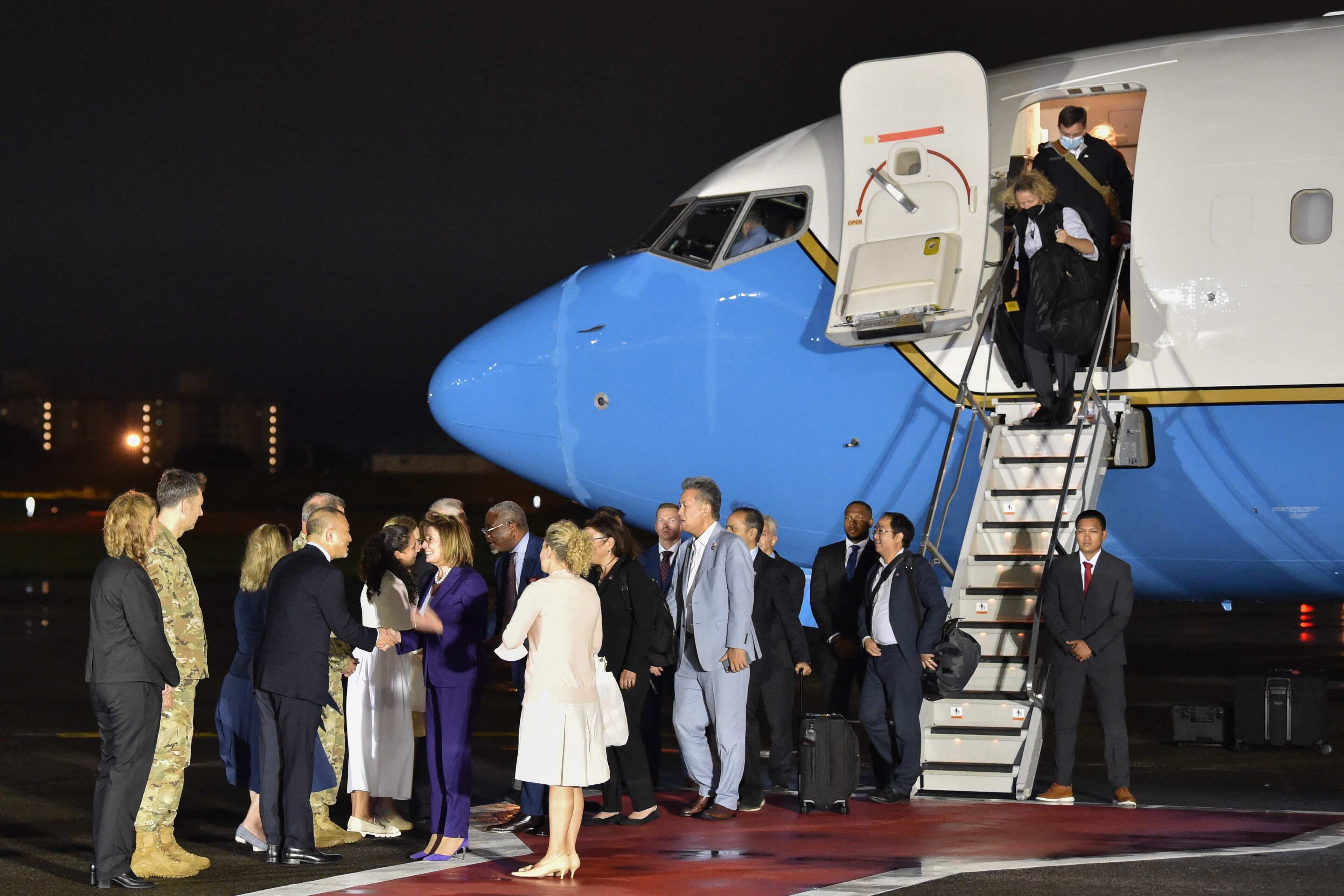 Nancy Pelosi lands in Japan