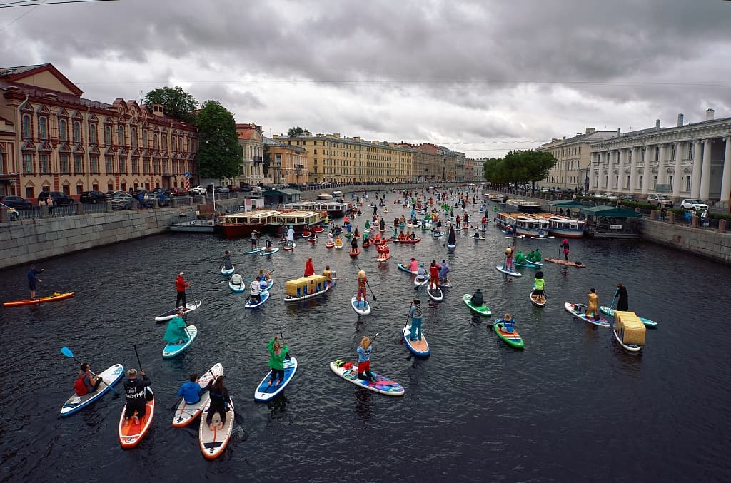 7th Anniversary of the annual paddle board festival in St. Petersburg