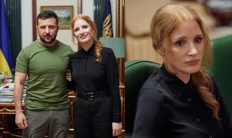 Volodymyr Zelenskyy thanks Jessica Chastain for her Ukraine visit, says It's extremely valuable Volodymyr Zelenskyy thanks Jessica Chastain for her Ukraine visit, says It's extremely valuable