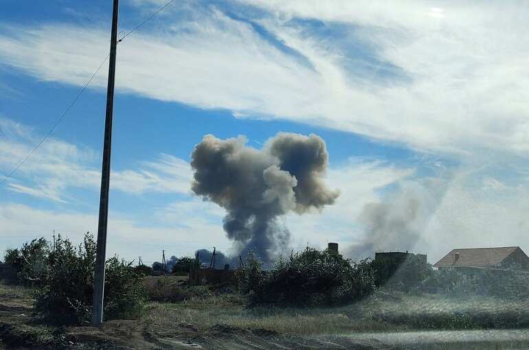 Russia says 'detonation of ammunition' caused blast at Crimea military airbase