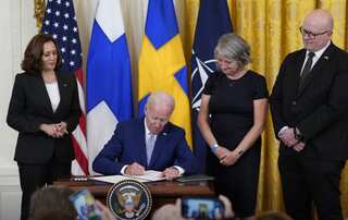 Joe Biden signs documents supporting Sweden and Finland's bid to join NATO