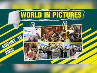 World in Pictures: Israel-Palestine Conflict; Pope Francis poses with Indigenous peoples of Mexico