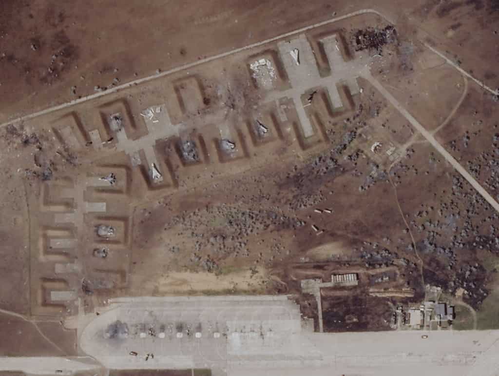 Russia-Ukraine crisis | Aircraft damaged, patches of earth scorched: Satellite images of Crimea airbase