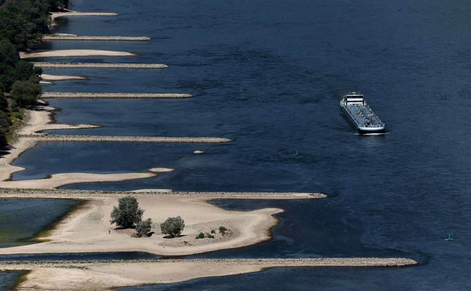 Germany’s Rhine River water level falls to new lows, threatens to disrupt shipping industry