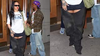 Rihanna grabs eyeballs in dramatic thigh-high boots as she steps out with A$AP Rocky