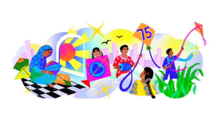 Google doodle celebrates India's 76th Independence Day with colourful gif