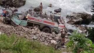 Seven killed, several injured as bus carrying ITBP soldiers falls into roadside riverbed in J&K
