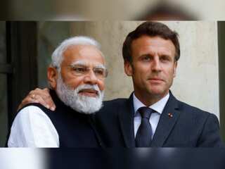 Indian PM Narendra Modi holds talks with French President Emmanuel Macron