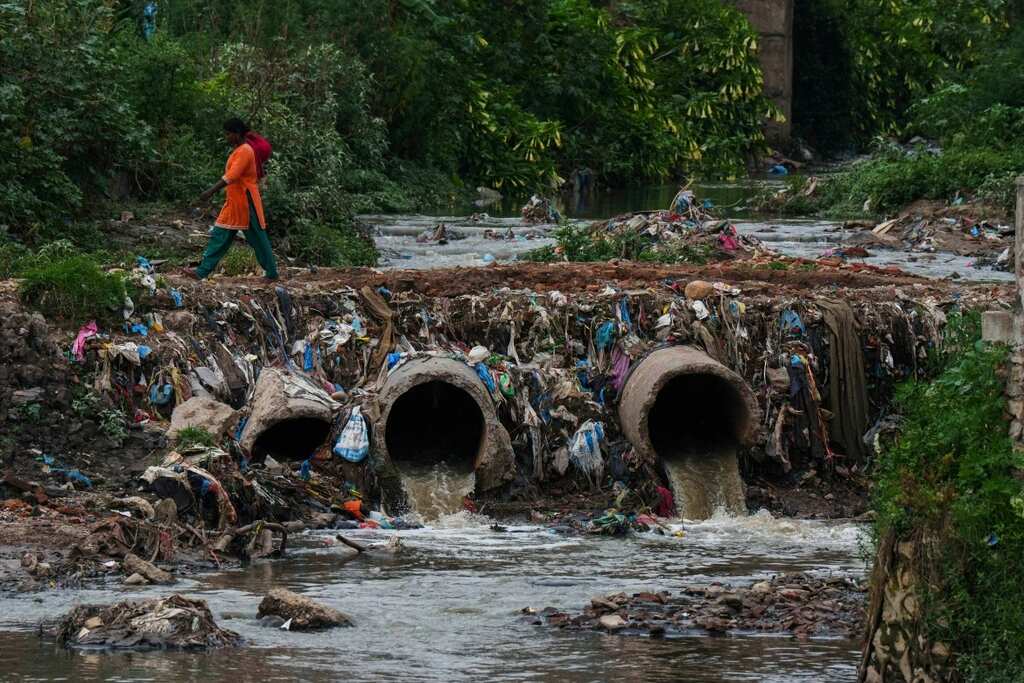 Nepal's holy river Bagmati choked with sewage