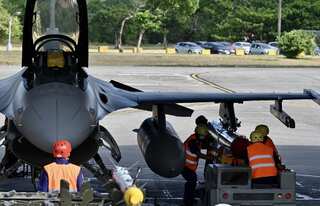 Amid tensions with China, Taiwan showcases advanced US-made fighter jets