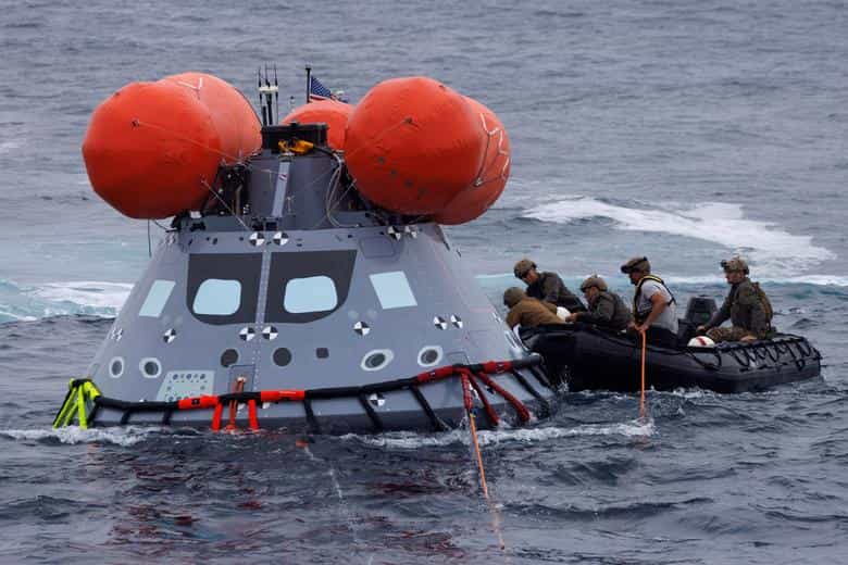 Splashdown in Pacific