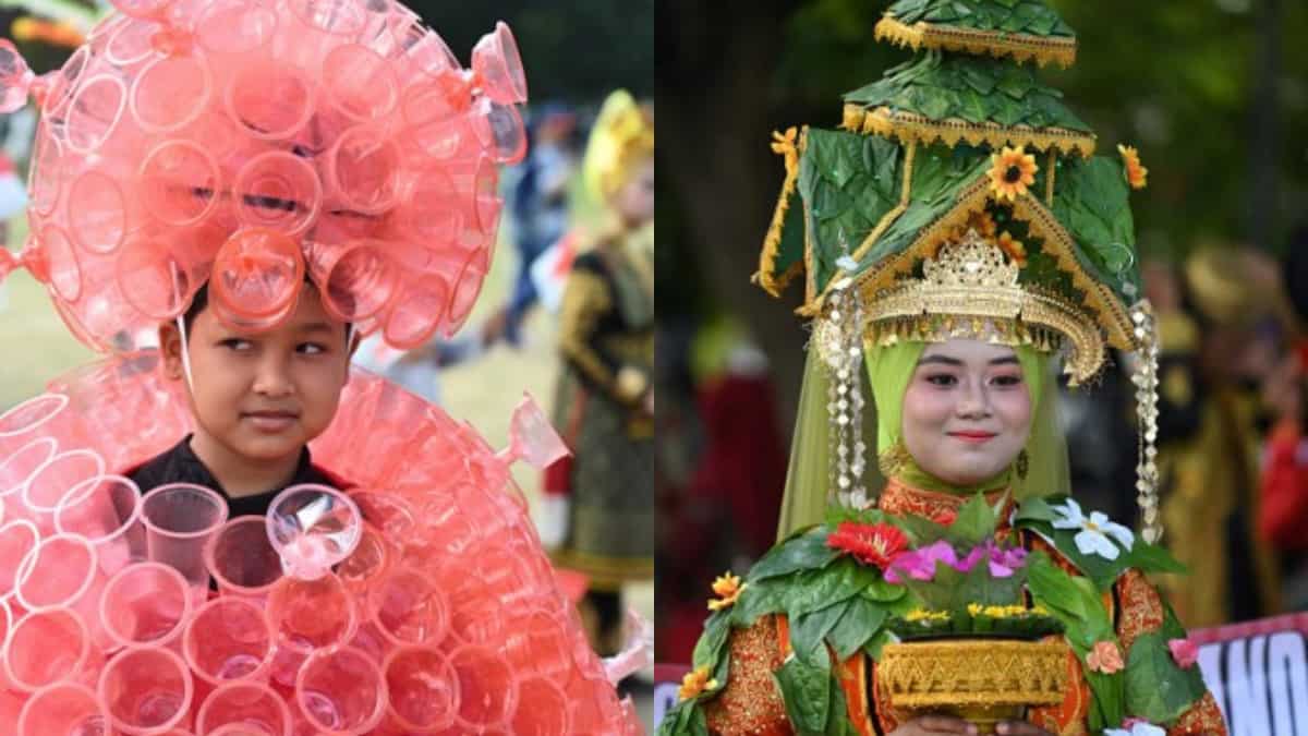 Indonesians enjoy parades and games